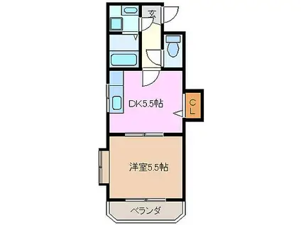 ユーミー伊倉マンション(1DK/3階)の間取り写真