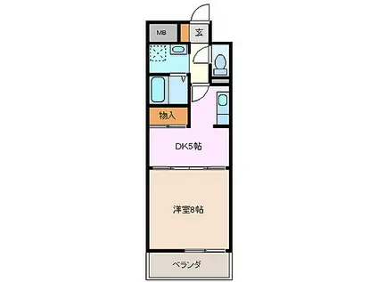 AMENITY大井手(1DK/1階)の間取り写真