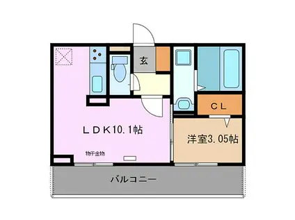 アイティーオーD-ROOM東新町 東館(1LDK/2階)の間取り写真