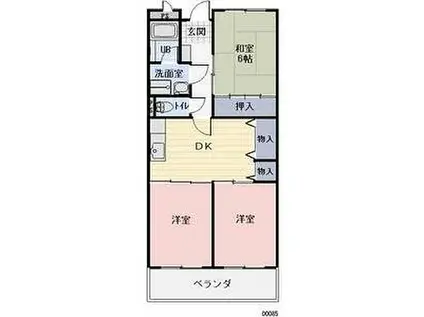 三岐鉄道北勢線 東員駅 徒歩12分 4階建 築26年(3DK/1階)の間取り写真