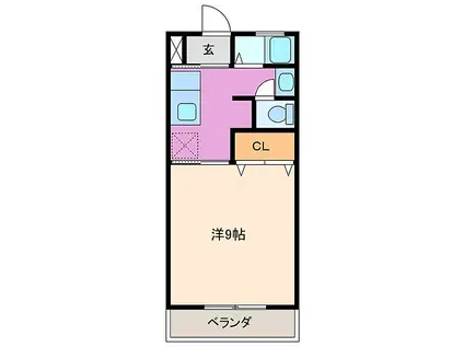 三岐鉄道三岐線 保々駅 徒歩10分 2階建 築17年(1K/1階)の間取り写真