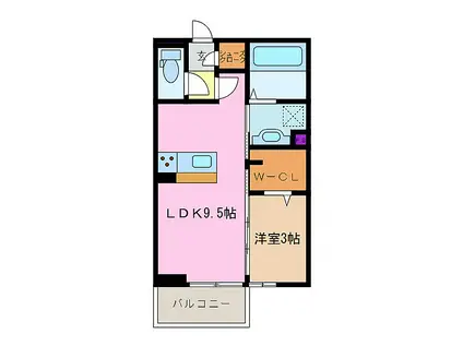 三岐鉄道三岐線 保々駅 徒歩47分 2階建 築7年(1LDK/2階)の間取り写真