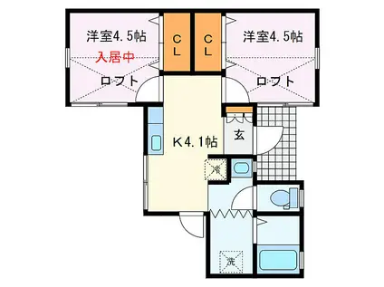 YOTSUBA(1K/1階)の間取り写真