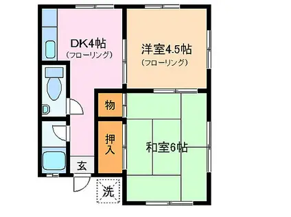 黒瀬アパート(2DK/2階)の間取り写真