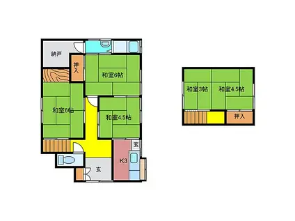 近鉄鳥羽線 五十鈴川駅 徒歩13分 2階建 築64年(5K)の間取り写真