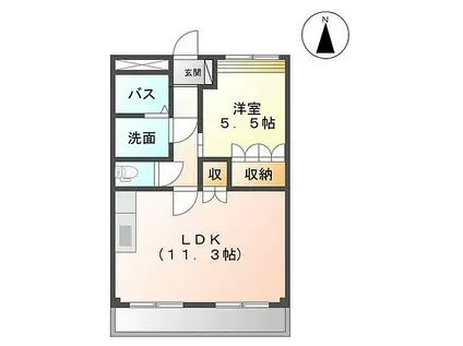ヴィラージュ三雲(1LDK/1階)の間取り写真