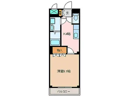 JR紀勢本線 徳和駅 徒歩43分 2階建 築15年(1K/1階)の間取り写真