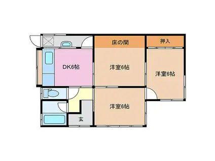 JR紀勢本線 尾鷲駅 徒歩20分 1階建 築49年(3DK)の間取り写真