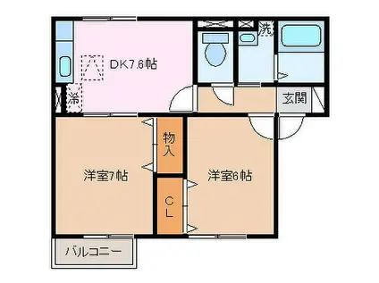 JR参宮線 宮川駅 徒歩12分 2階建 築18年(2DK/1階)の間取り写真