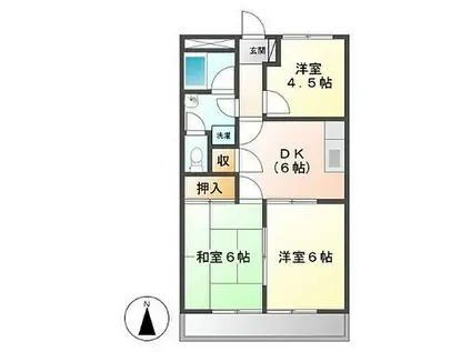 近鉄鳥羽線 五十鈴川駅 徒歩4分 2階建 築29年(3DK/1階)の間取り写真