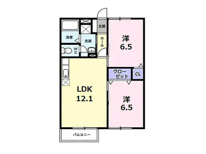 近鉄鳥羽線 五十鈴川駅 徒歩22分 2階建 築29年(2LDK/2階)の間取り写真