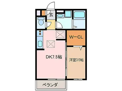 JR紀勢本線 高茶屋駅 徒歩14分 2階建 築18年(1DK/2階)の間取り写真