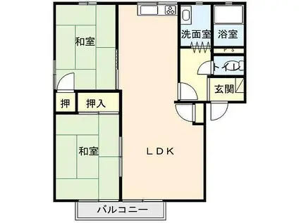 サンヒルズ(2LDK/2階)の間取り写真