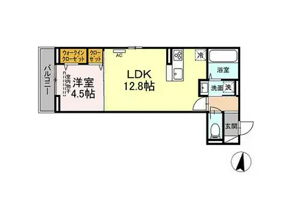D-ROOMTSUCHIYA(1LDK/2階)の間取り写真