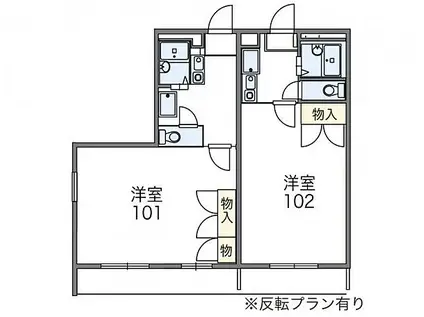 レオパレスヴィラ(1K/1階)の間取り写真