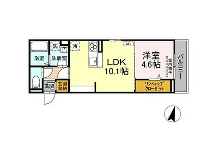 メラヴィリア昭和町(1LDK/3階)の間取り写真