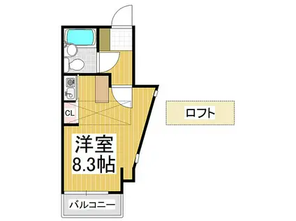 WINDY ONE AOKI(ワンルーム/3階)の間取り写真
