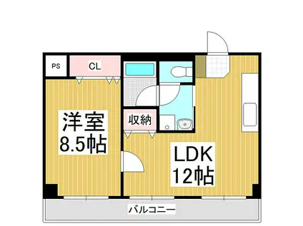 プレアデスコート大門(1LDK/5階)の間取り写真