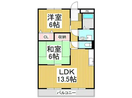 LA・VIE・EN TAKAIDE(2LDK/1階)の間取り写真