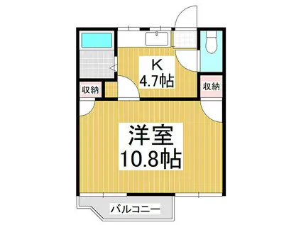 フォーブル樅B(1K/1階)の間取り写真