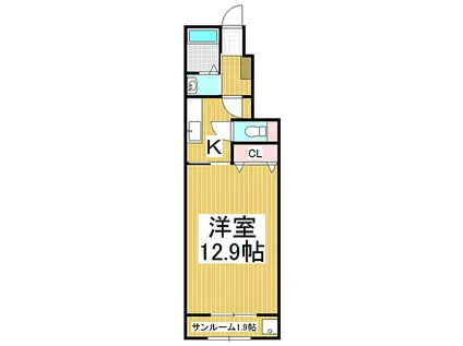 JR中央本線 下諏訪駅 徒歩32分 2階建 築5年(1K/1階)の間取り写真