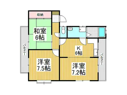 ハイツ神戸E(3DK/2階)の間取り写真