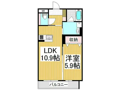 EXCEL COURT M(1LDK/1階)の間取り写真