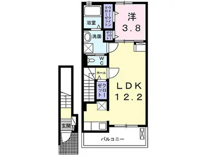 桜台アパート(1LDK/2階)の間取り写真