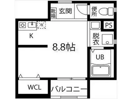 クレストコート神田北(ワンルーム/1階)の間取り写真