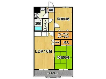 三島屋マンション(2LDK/2階)の間取り写真
