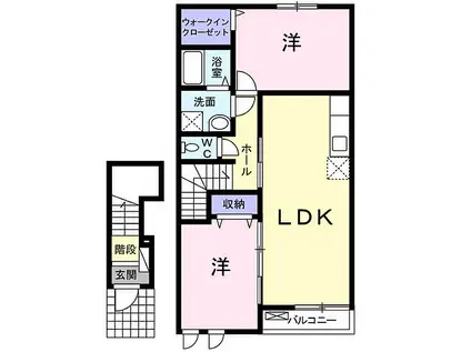 アヴァンセ・I(2LDK/2階)の間取り写真