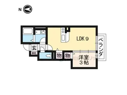 ローズコートハイツ木村(1LDK/1階)の間取り写真
