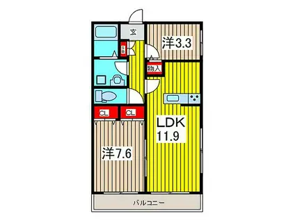 リブリ・RICCOII(2LDK/1階)の間取り写真