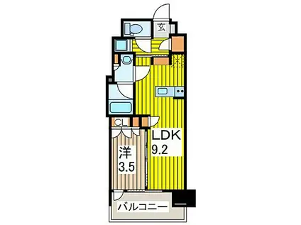 サンクレイドル川口並木(1LDK/6階)の間取り写真