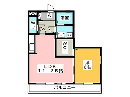 マノワール十六田(1LDK/1階)の間取り写真