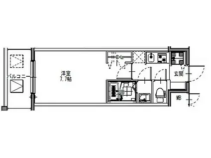S-RESIDENCE三国ウエスト(1K/2階)の間取り写真