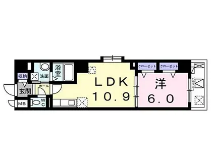 スピカコンフォート(1LDK/4階)の間取り写真