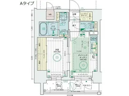 エステムコート大阪福島IIレイヤー(1DK/14階)の間取り写真