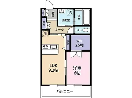 JR常磐線 四ツ倉駅 徒歩6分 2階建 築8年(1LDK/2階)の間取り写真