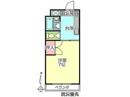 平成 ビル(1K/5階)の間取り写真