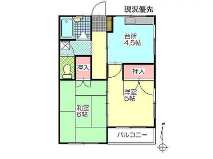 松田アパート(2K/3階)の間取り写真