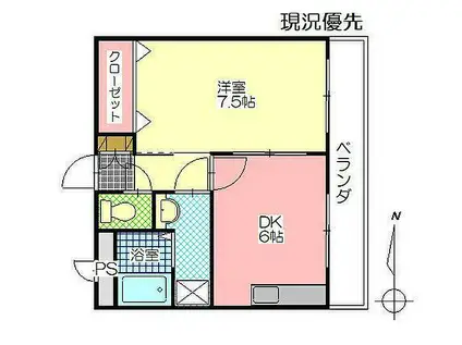 レーゼ21(1DK/1階)の間取り写真