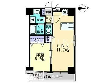 ARCSTAGE表町(1LDK/9階)の間取り写真