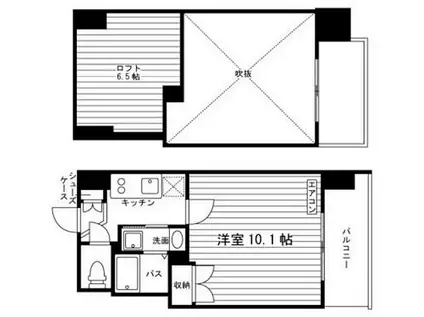 GRAND ETERNA岡山II(1K/1階)の間取り写真