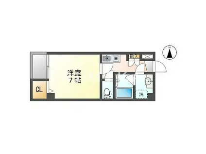 SEMS富田町マンション(1K/1階)の間取り写真