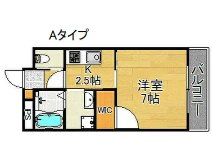 シービヤンネトール(1K/2階)の間取り写真