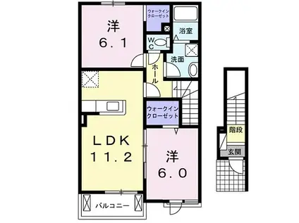 スーペリア C(2LDK/2階)の間取り写真