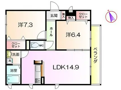 シャーメゾン セレッソ(2LDK/1階)の間取り写真