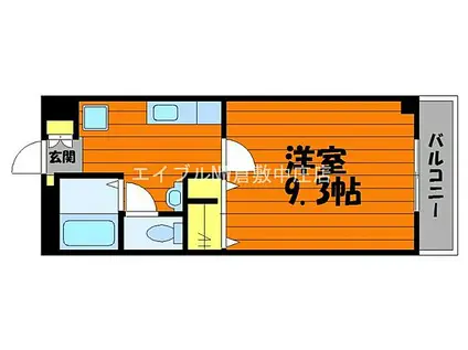 JR山陽本線 中庄駅 徒歩5分 7階建 築19年(1K/5階)の間取り写真