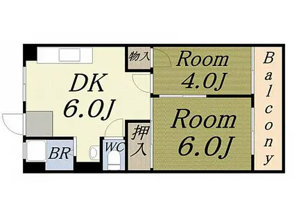 宮本マンション(2DK/3階)の間取り写真